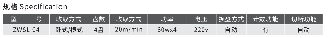 臥式光控自動換盤收料機(jī)